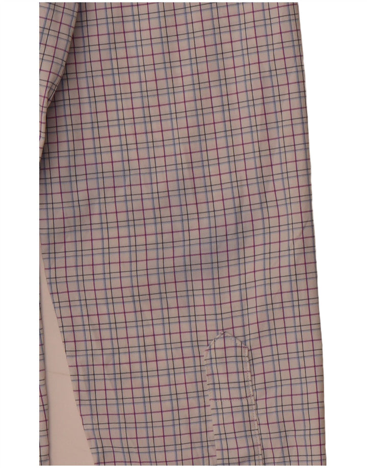 BONOBOS Mens Slim Fit Shirt Size 15 1/2 Medium Pink Check Nylon
