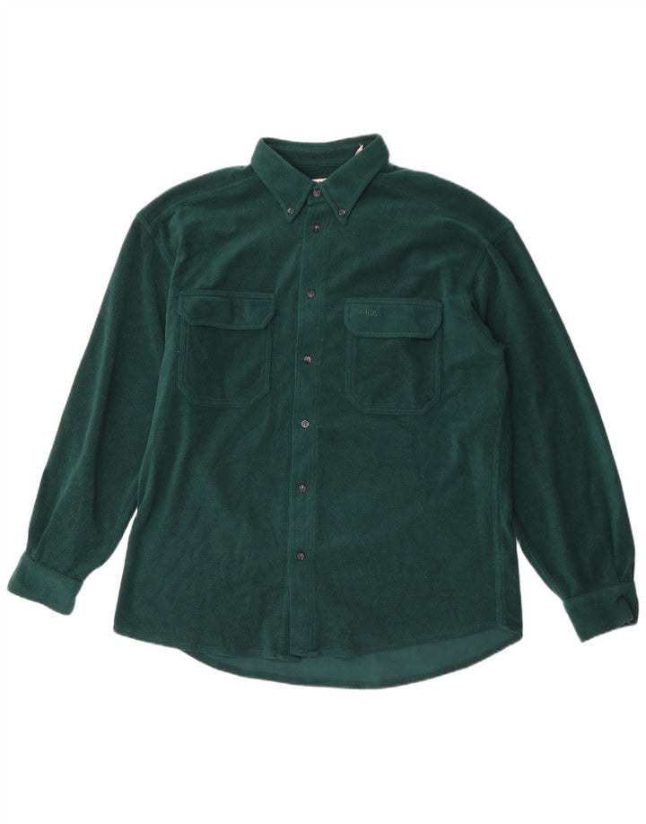 Fila Mens Fleece Shirt Large Green Polyester