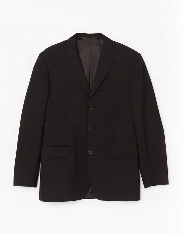 Marks & Spencer Mens 3 Button Blazer Jacket UK 38 Medium Black Wool