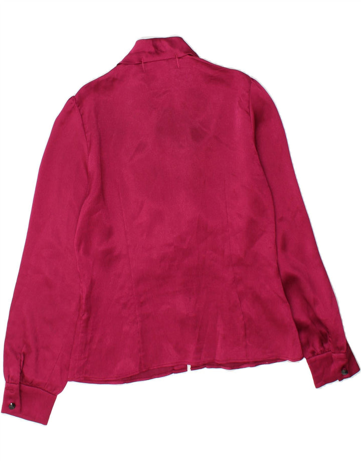 VINTAGE Womens Ruffle Front Shirt Blouse UK 10 Small Pink Vintage Vintage and Second-Hand Vintage from Messina Hembry 