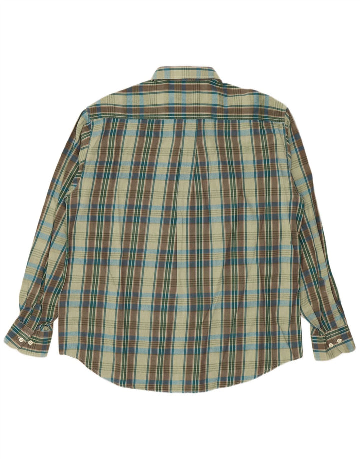 Vintage Mens Flannel Shirt Large Multicoloured Check Cotton