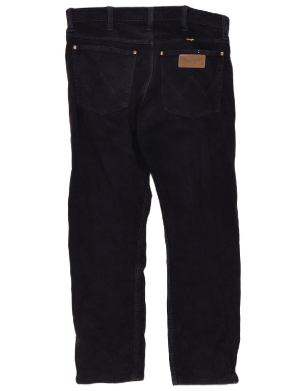 Wrangler Mens Straight Corduroy Trousers W30 L26 Navy Blue
