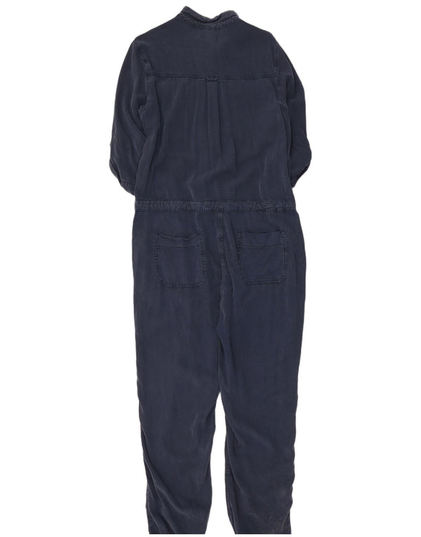 Topshop Womens 3/4 Sleeve Jumpsuit UK 16 Large Navy Blue Lyocell