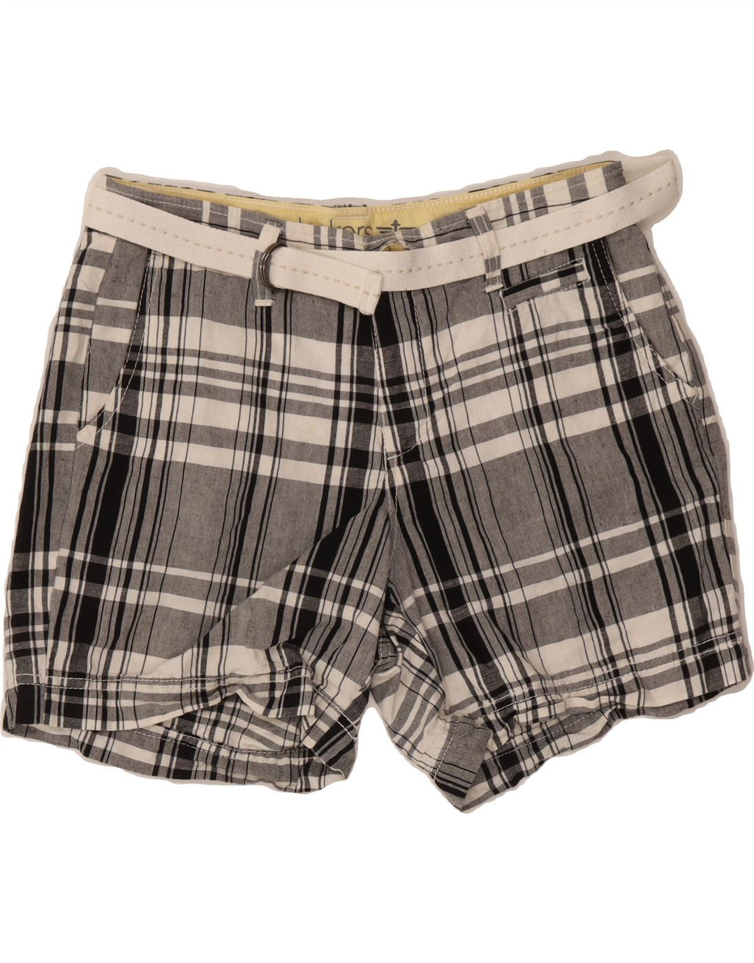 DOCKERS Womens Chino Shorts US 4 Small W30 Grey Check Linen Vintage Dockers and Second-Hand Dockers from Messina Hembry 