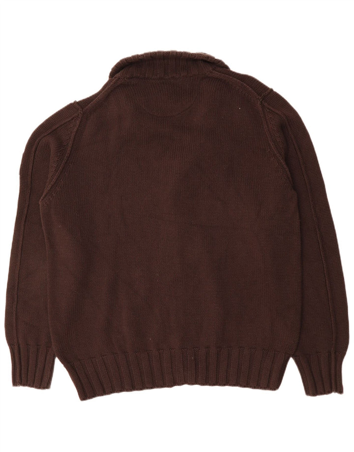 BUGATTI Mens Cardigan Sweater XL Brown Cotton