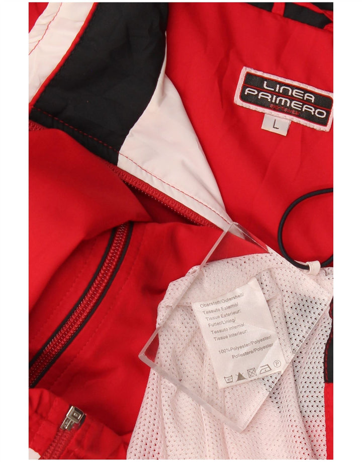 Linea Primero Mens Tracksuit Top Jacket Large Red Colourblock Polyester