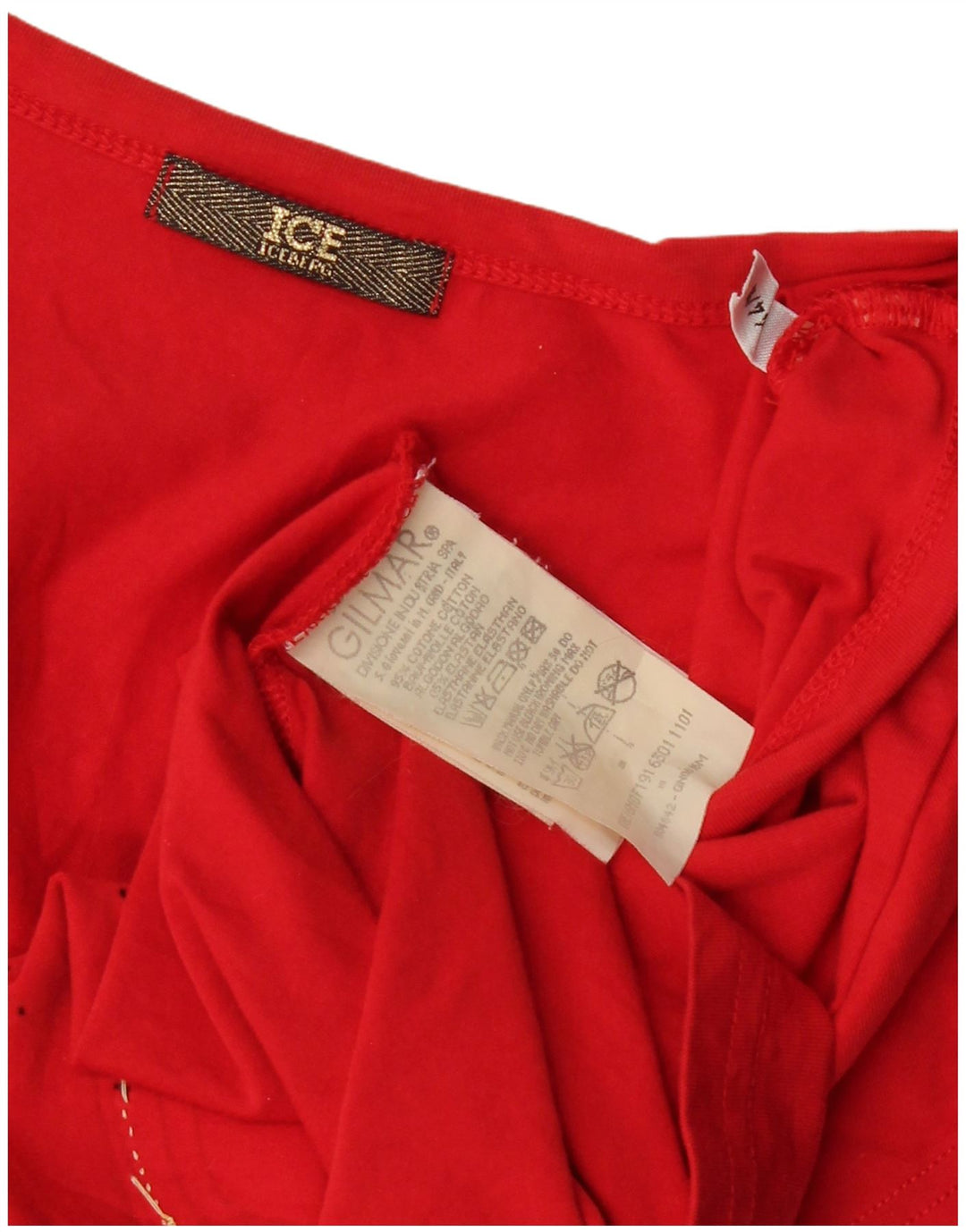 ICEBERG Womens Popeye Graphic T-Shirt Top UK 12 Medium Red Cotton