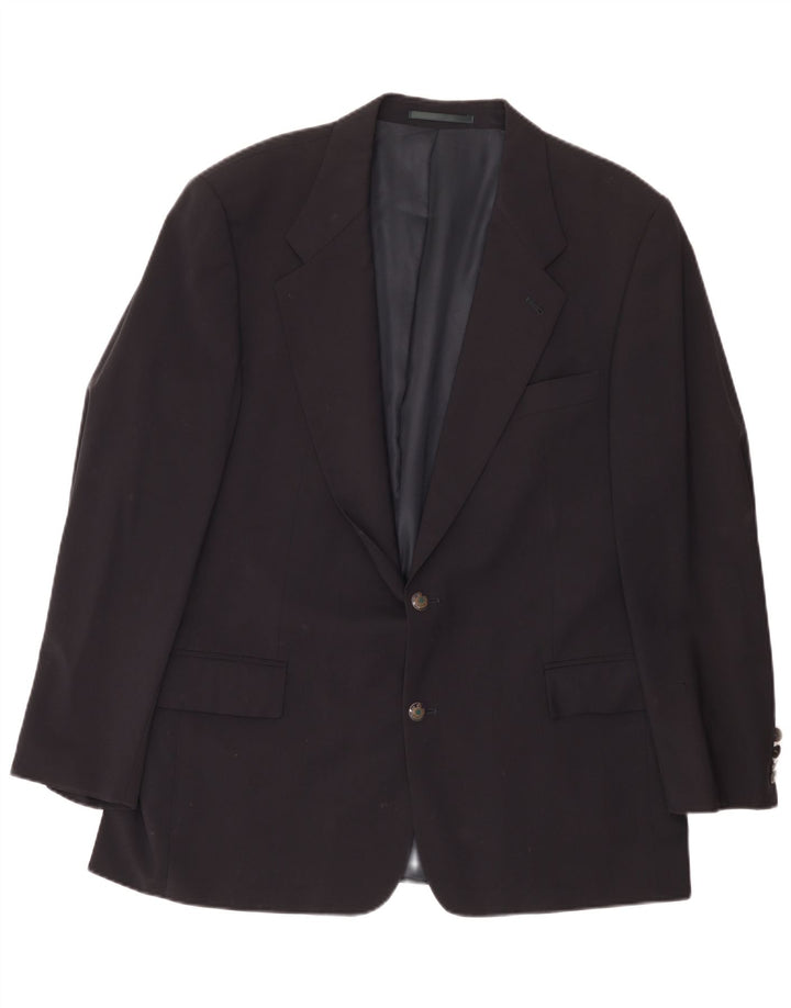 Hugo Boss Mens 2 Button Blazer Jacket EU 54 2XL Black Wool