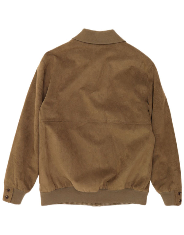 Strellson Mens Bomber Jacket UK 38 Medium Khaki Polyester