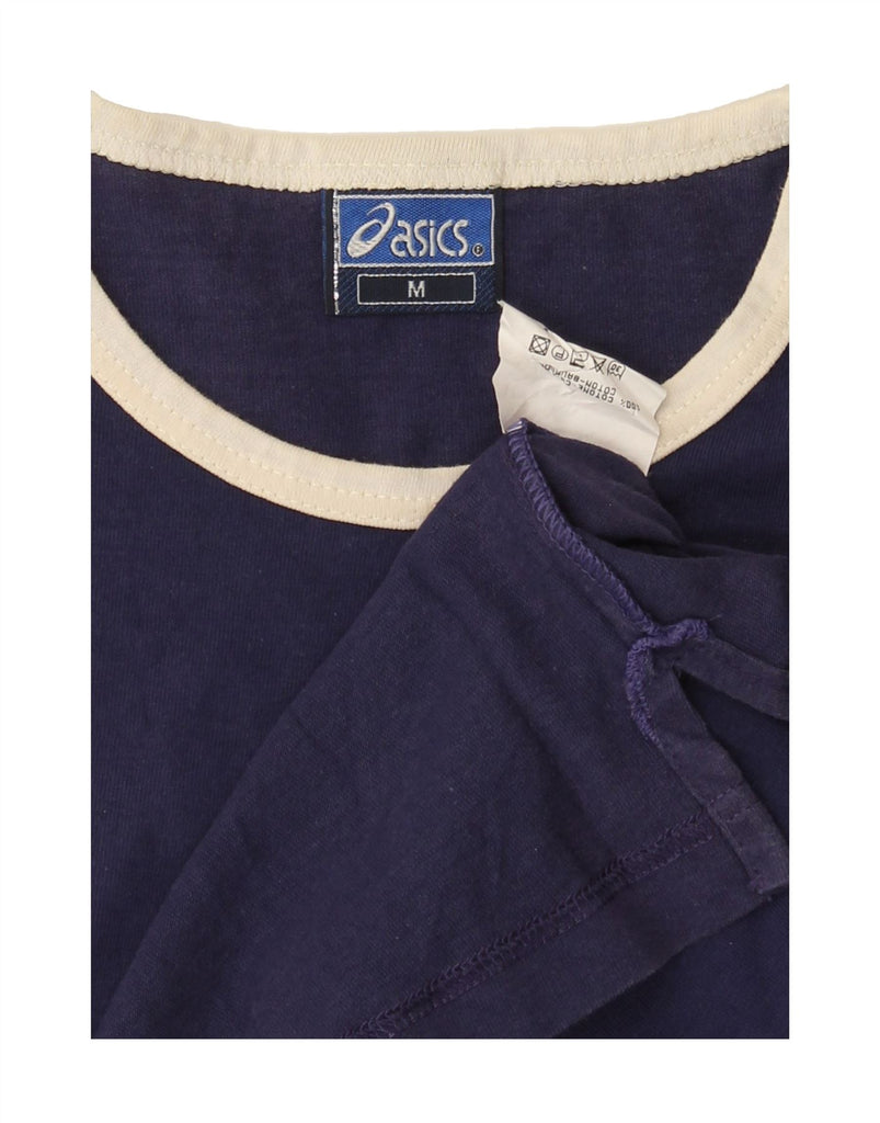 ASICS Womens T-Shirt Top UK 14 Medium Blue Cotton Vintage Asics and Second-Hand Asics from Messina Hembry 