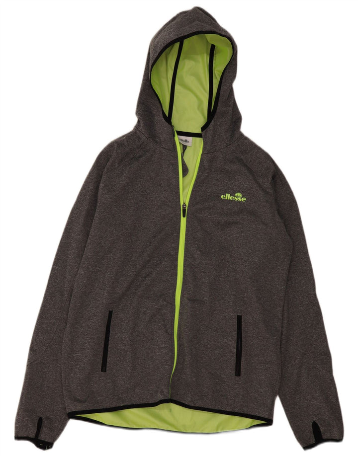 Ellesse Mens Hooded Tracksuit Top Jacket Large Grey Polyester