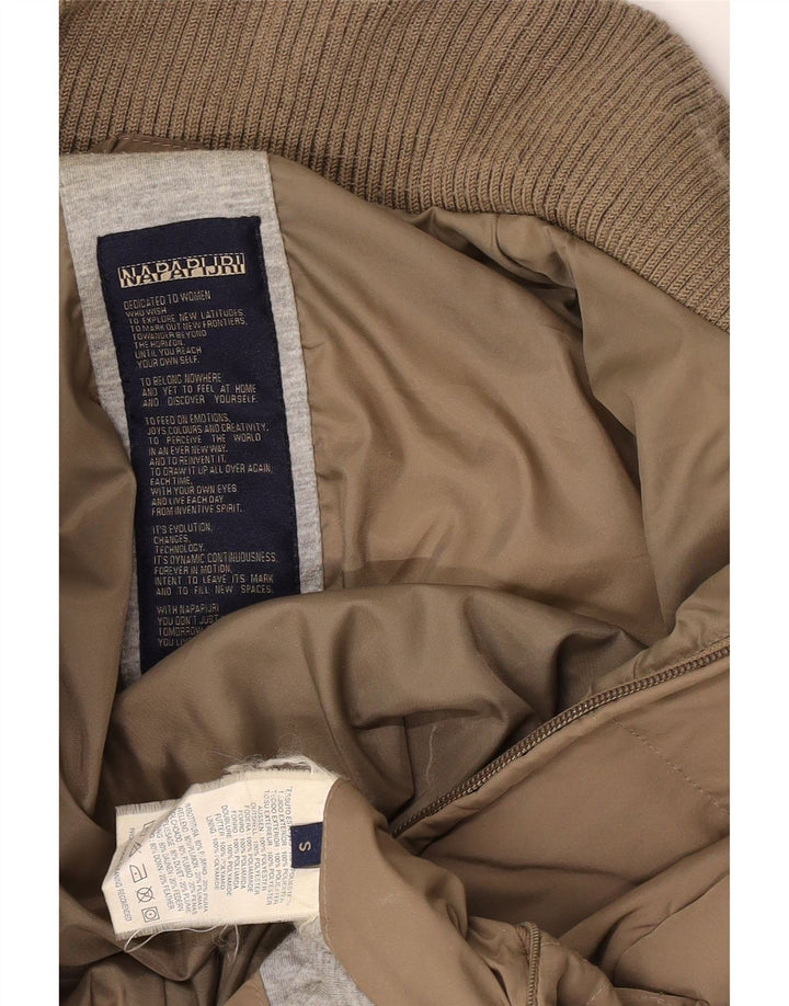 Napapijri Womens Padded Coat UK 10 Small Brown Polyester