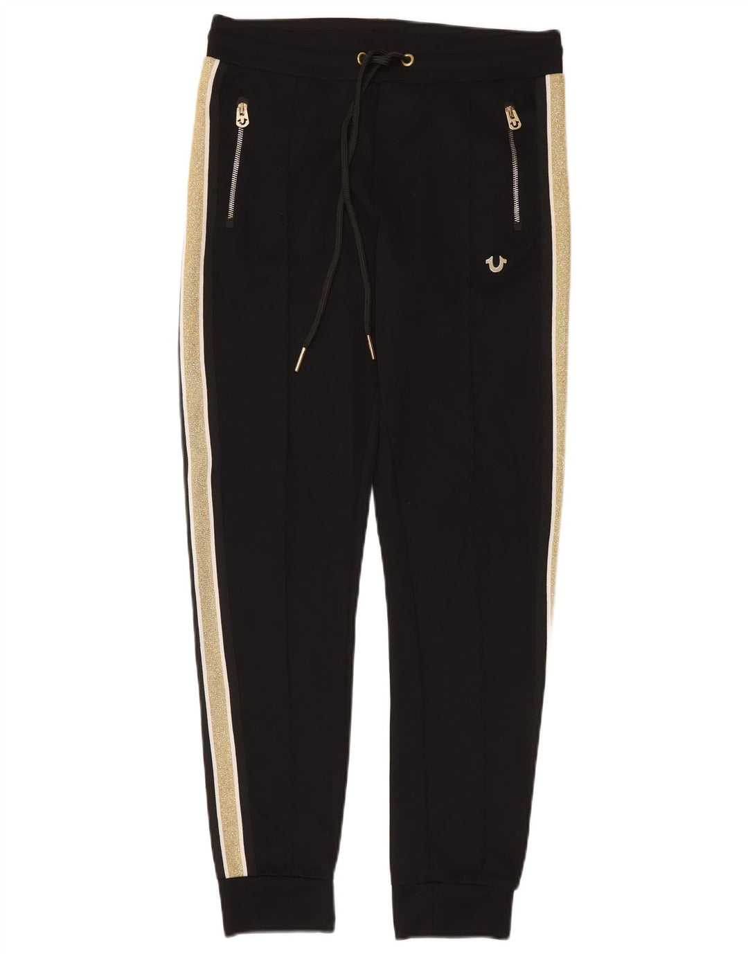 TRUE RELIGION Womens Tracksuit Trousers Joggers UK 14 Medium  Black