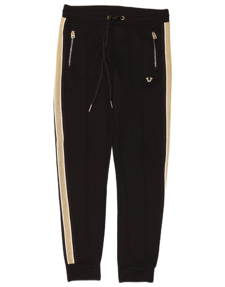 TRUE RELIGION Womens Tracksuit Trousers Joggers UK 14 Medium  Black