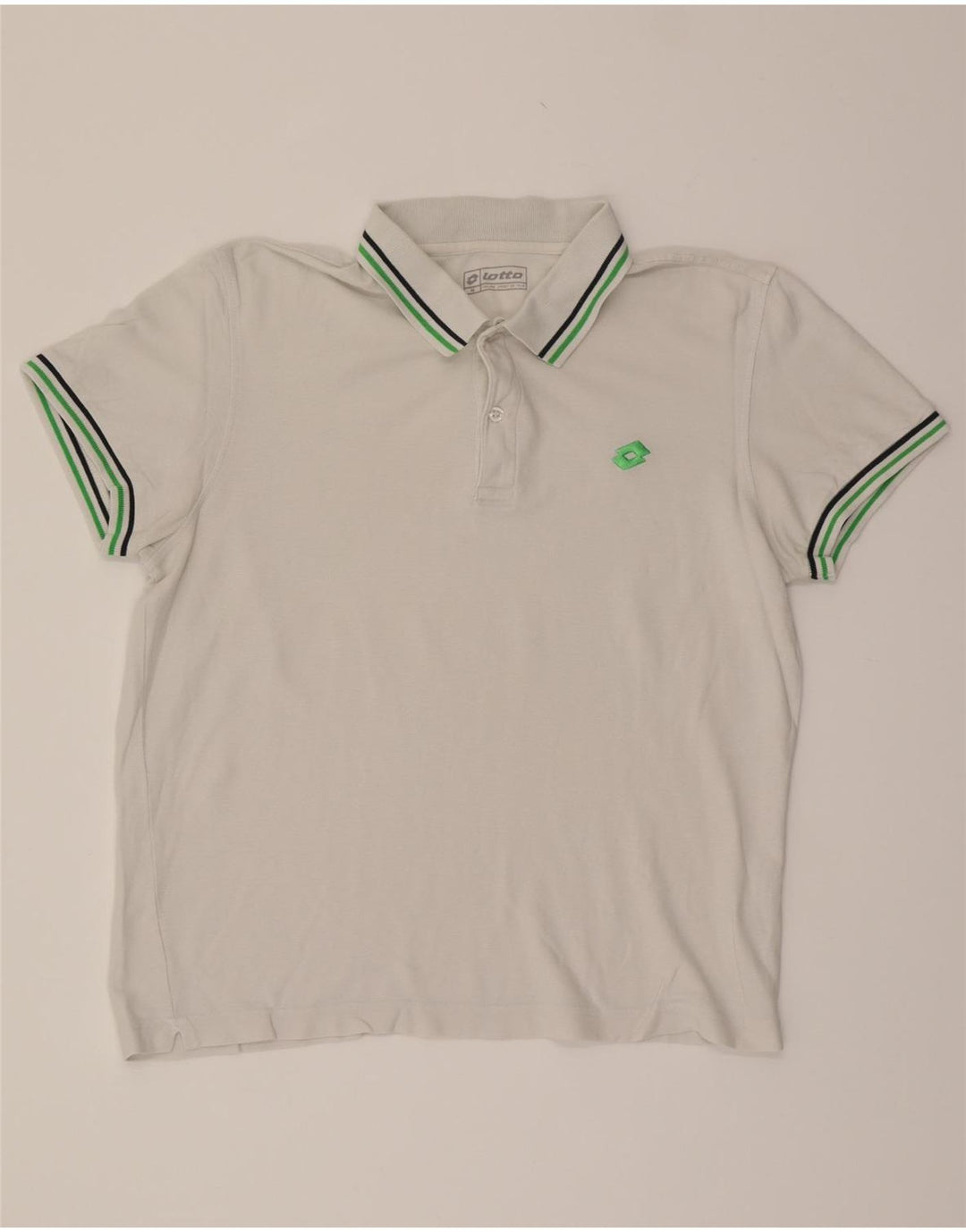 LOTTO Mens Polo Shirt Medium White Cotton Vintage Lotto and Second-Hand Lotto from Messina Hembry 