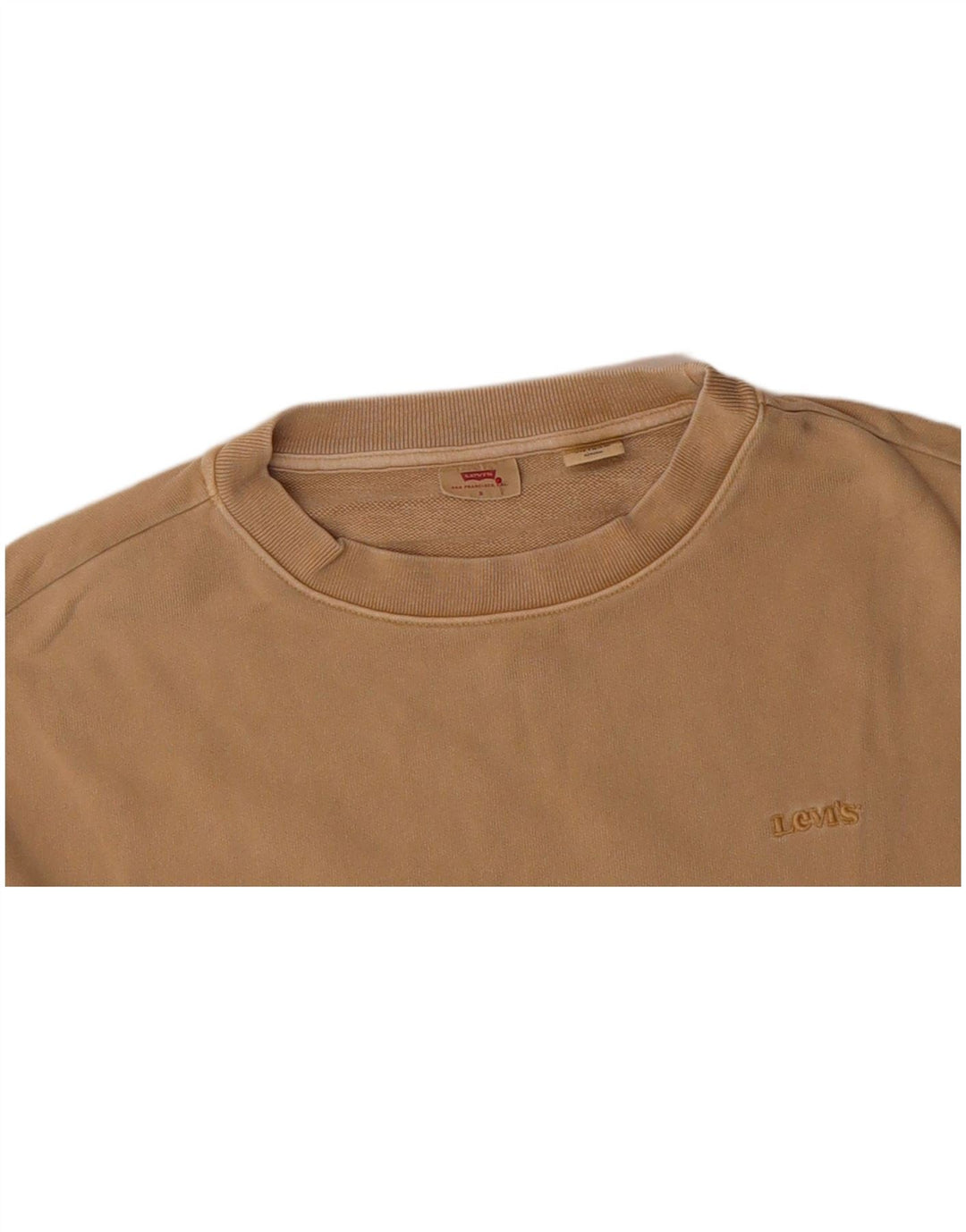 LEVI'S Mens Loose Fit Sweatshirt Jumper Small Beige Cotton