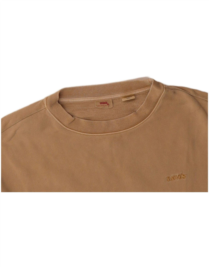 LEVI'S Mens Loose Fit Sweatshirt Jumper Small Beige Cotton