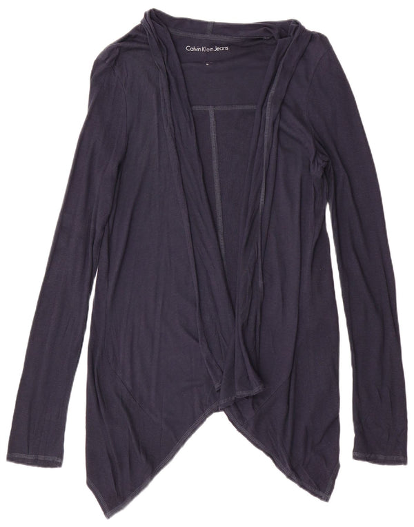 Calvin Klein Jeans Womens Cardigan Top UK 14 Medium Navy Blue Cotton