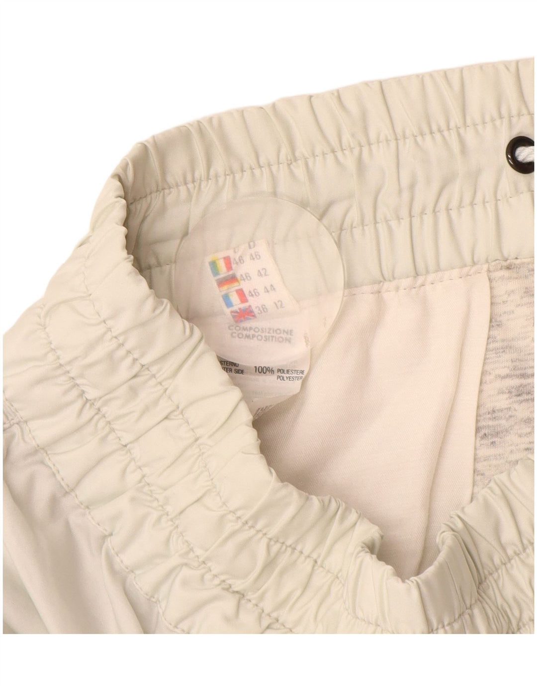 Vintage Womens Windbreaker Trousers UK 12 Medium Off White Polyester