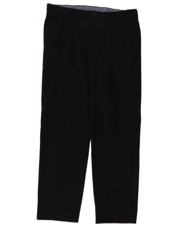 Marks & Spencer Mens Straight Regular Suit Trousers W34 L31 Navy Blue
