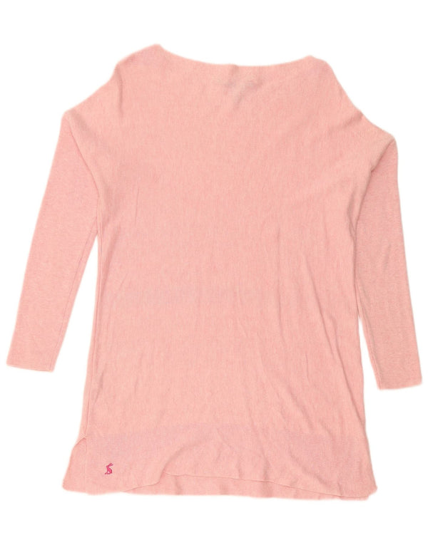 Joules Womens Oversized Boat Neck Jumper Sweater UK 12 Medium Pink Cotton