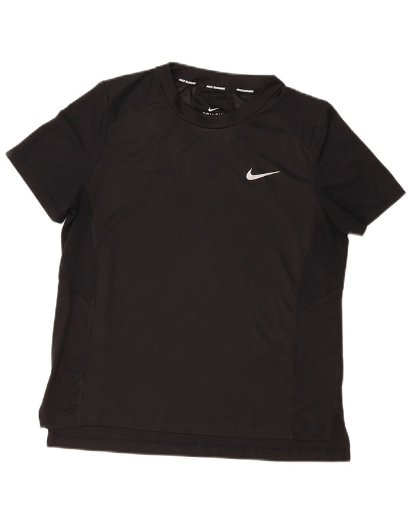 Nike Womens Dri Fit T-Shirt Top UK 14 Medium Black Polyester Sports