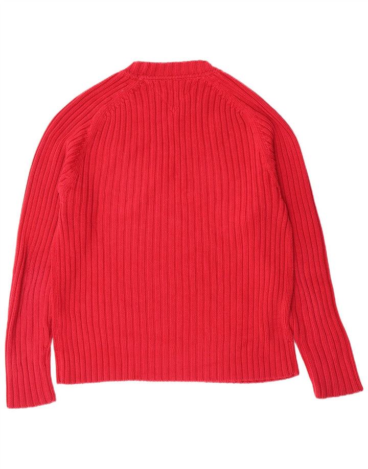TOMMY HILFIGER Mens Graphic Crew Neck Jumper Sweater Large Red Classic