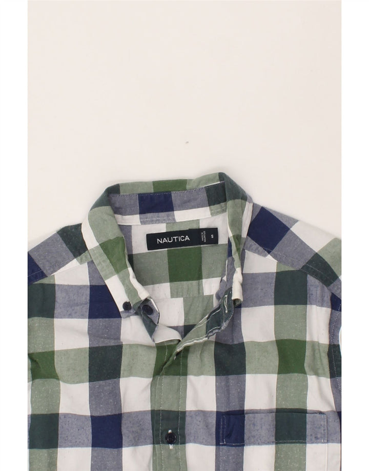 NAUTICA Mens Flannel Shirt Small Green Check Cotton Vintage Nautica and Second-Hand Nautica from Messina Hembry 