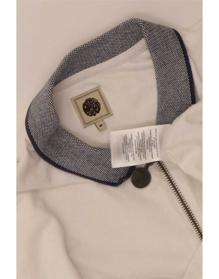 Pretty Green Mens Rugby Polo Shirt Medium White Cotton