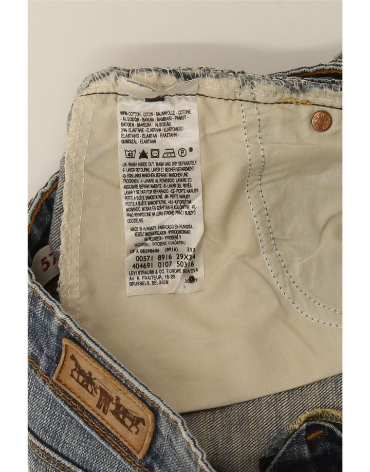 LEVI'S Womens 571 Slim Jeans W29 L27 Blue Cotton Vintage Levi's and Second-Hand Levi's from Messina Hembry 