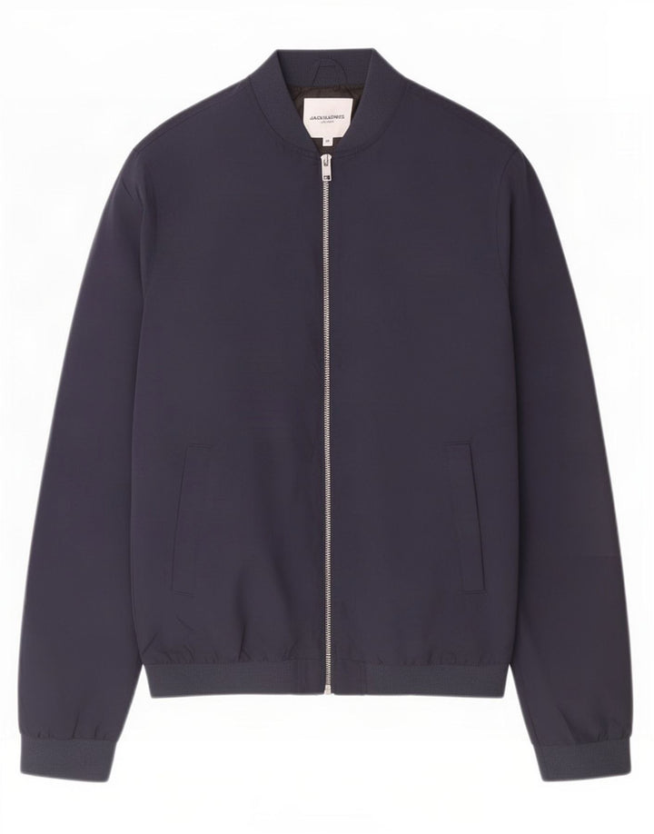 Jack & Jones Mens Bomber Jacket UK 38 Medium Navy Blue