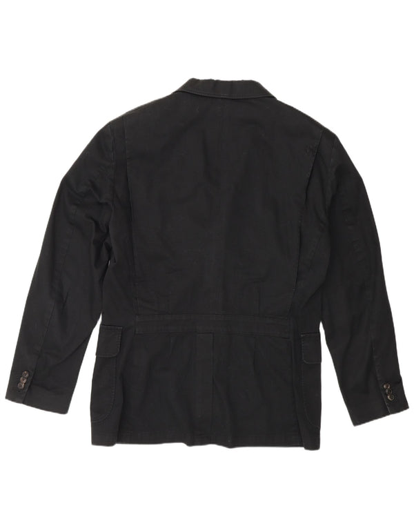 Polo Ralph Lauren Mens 3 Button Blazer Jacket UK 42 XL Black Cotton