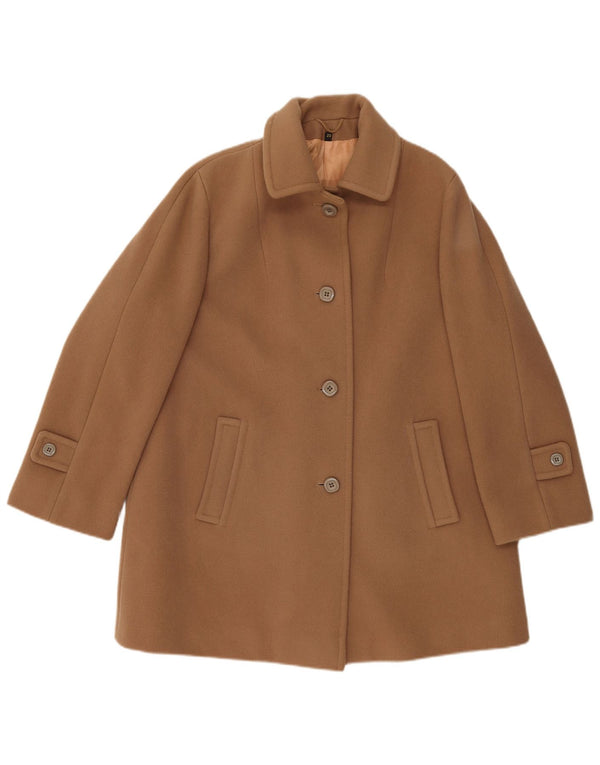 LAMPERT Womens Overcoat UK 20 2XL Brown Lambswool