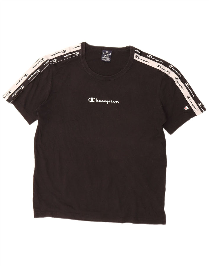CHAMPION Mens Graphic T-Shirt Top Small Black