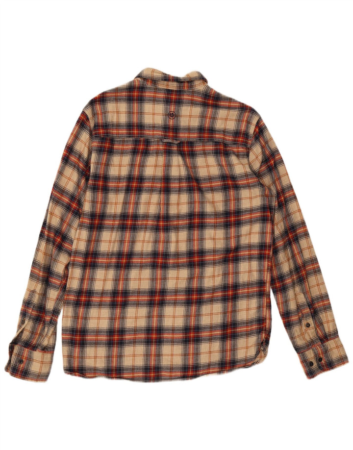 Fat Face Mens Flannel Shirt Small Beige Check Cotton