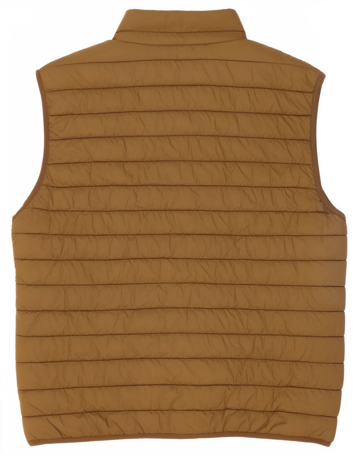 Zara Mens Padded Gilet UK 40 Large Khaki Polyester