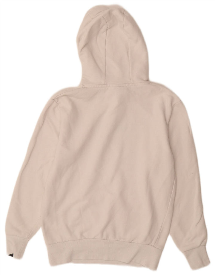 ELLESSE Mens Graphic Hoodie Jumper Small Off White Cotton