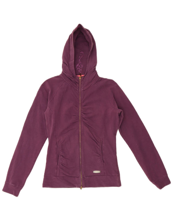 Champion Womens Zip Hoodie Sweater UK 12 Medium Purple Cotton