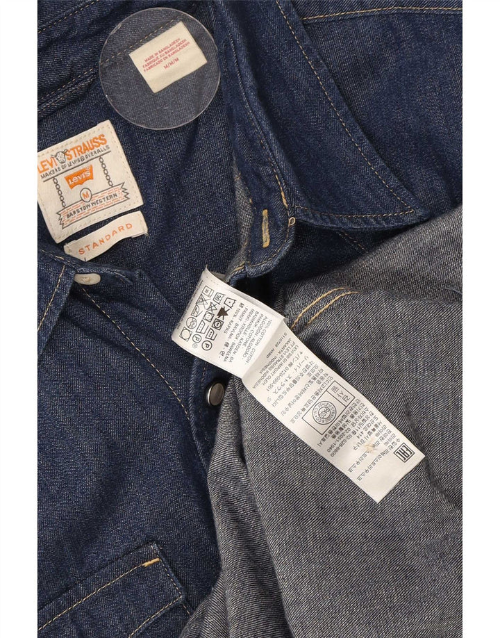 Levi's Mens Denim Shirt Medium Navy Blue Cotton