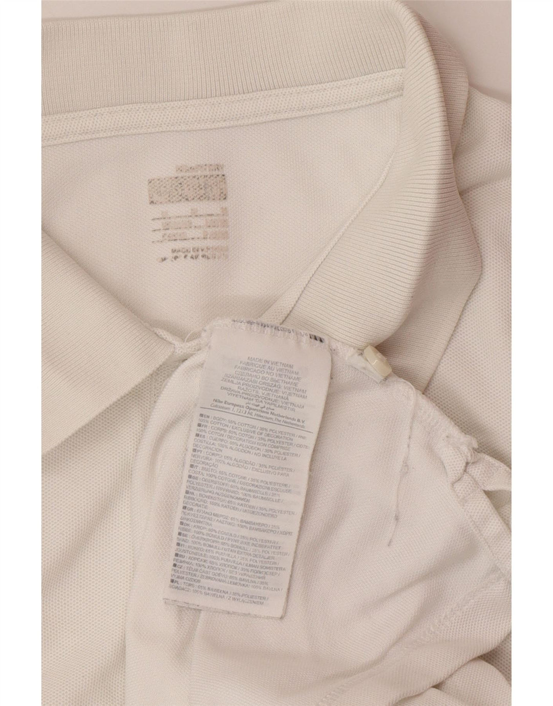 NIKE Mens Polo Shirt Medium White Cotton