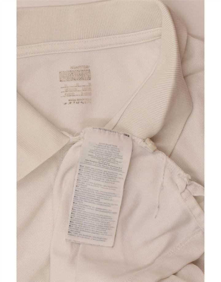NIKE Mens Polo Shirt Medium White Cotton