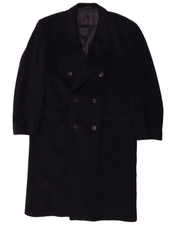 Marzotto Mens Principe Double Breasted Coat IT 50 Large Navy Blue