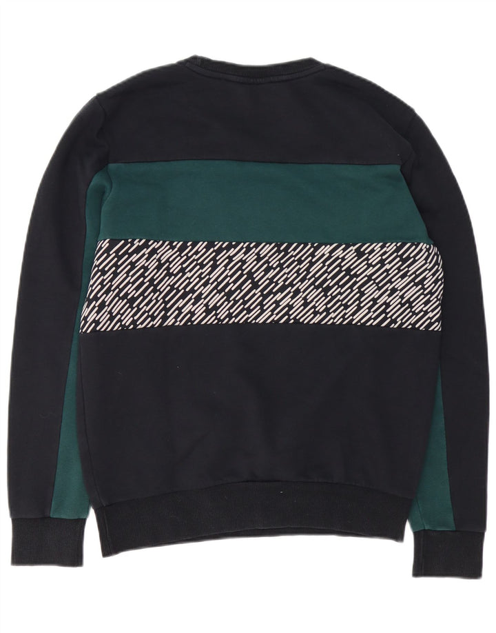 Puma Mens Graphic Sweatshirt Jumper Small Black Colourblock