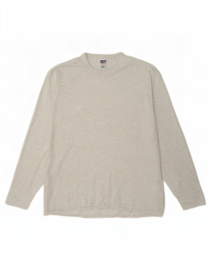Patagonia Mens Top Long Sleeve Large Grey Flecked Polyester