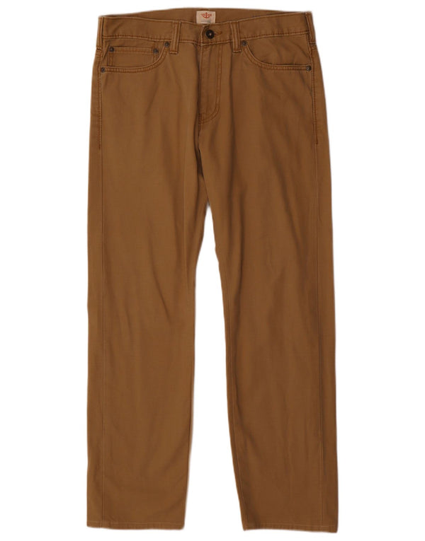 DOCKERS Mens Straight Casual Trousers W30 L27  Beige Cotton