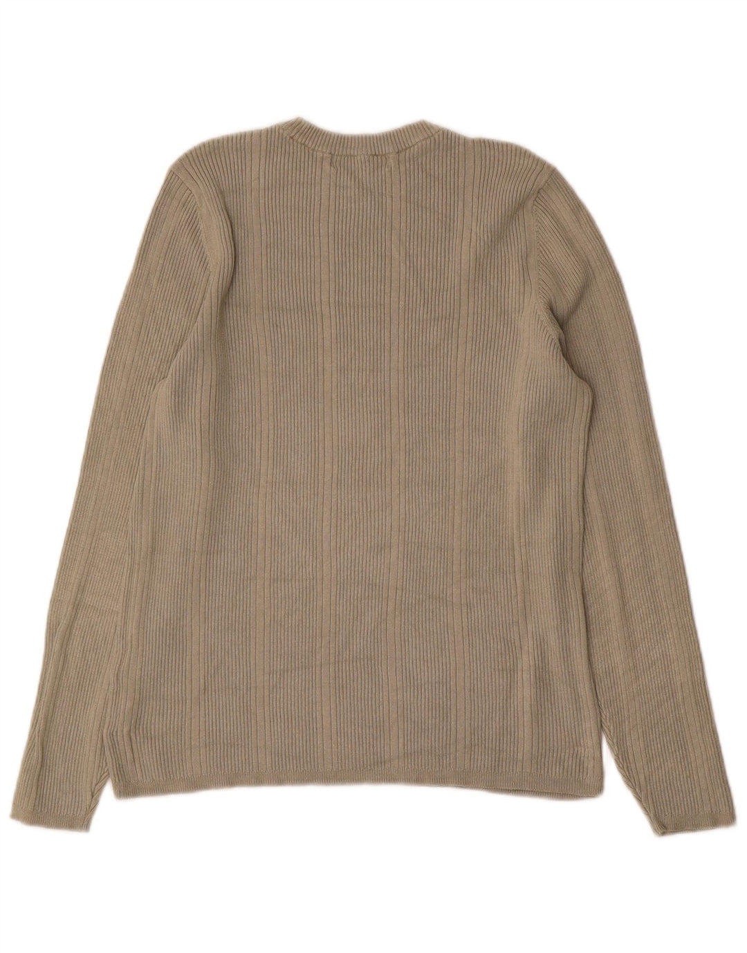 Marks & Spencer Womens Top Long Sleeve UK 16 Large Khaki Viscose