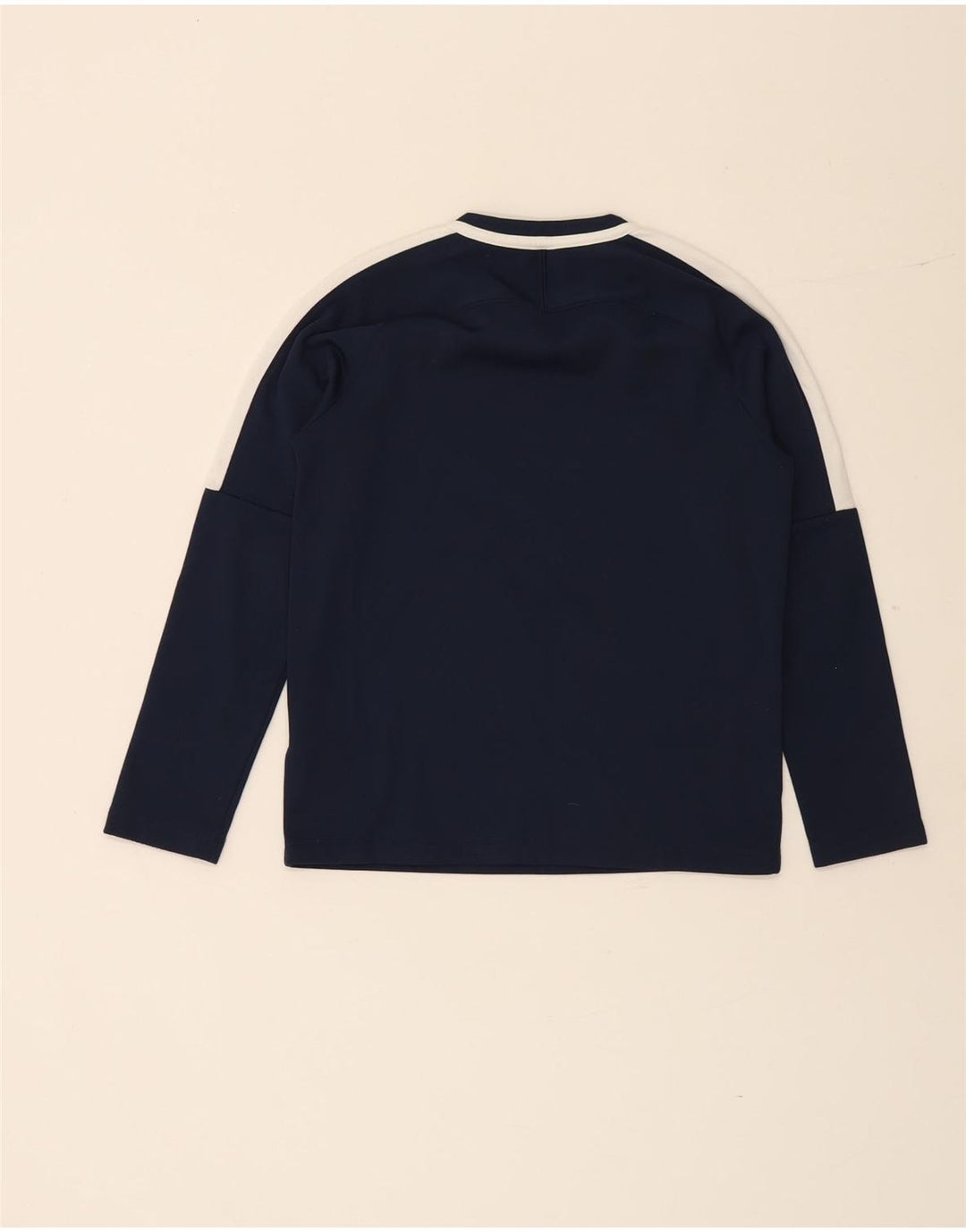 Nike Boys Dri Fit Top Long Sleeve 10-11 Years Medium  Navy Blue Polyester