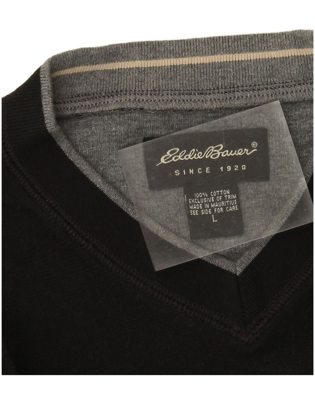 Eddie Bauer Mens Sweatshirt Jumper Large Black Cotton