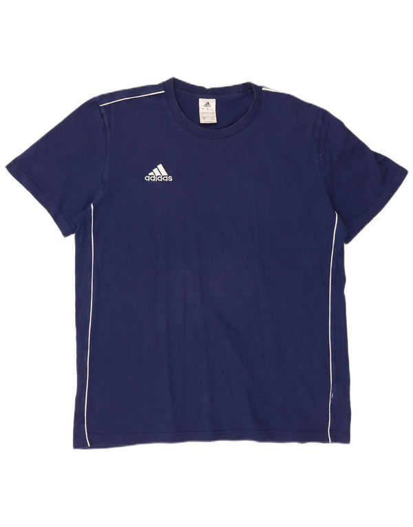 ADIDAS Mens T-Shirt Top Large Navy Blue Cotton