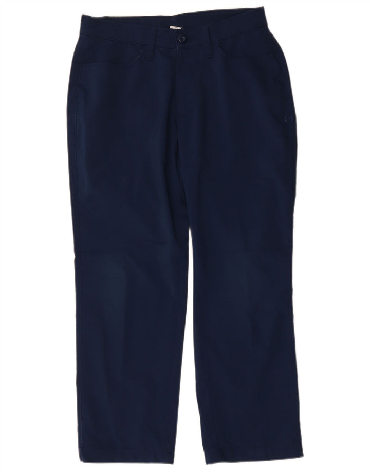 Under Armour Mens Straight Casual Trousers W30 L25 Navy Blue Polyester